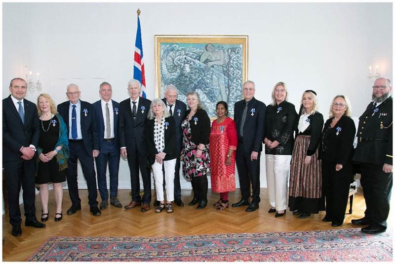 Guðrún B Gísladóttir sæmd fálkaorðunni