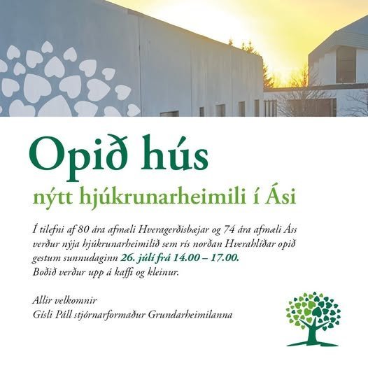 Opið hús sunnudaginn 26. júlí