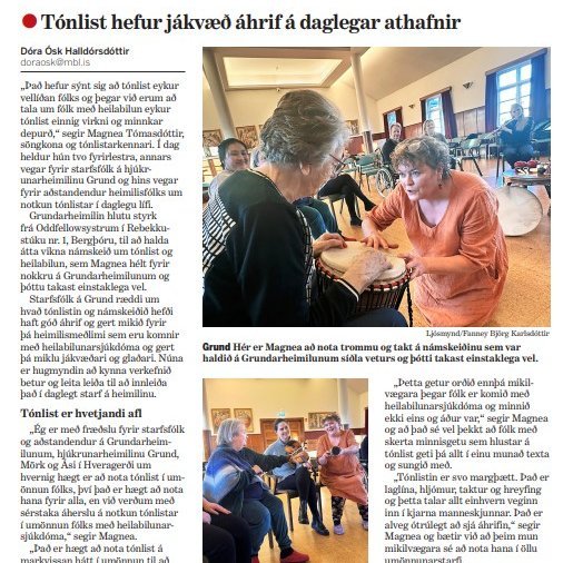 Tónlist í umönnun á Grundarheimilunum