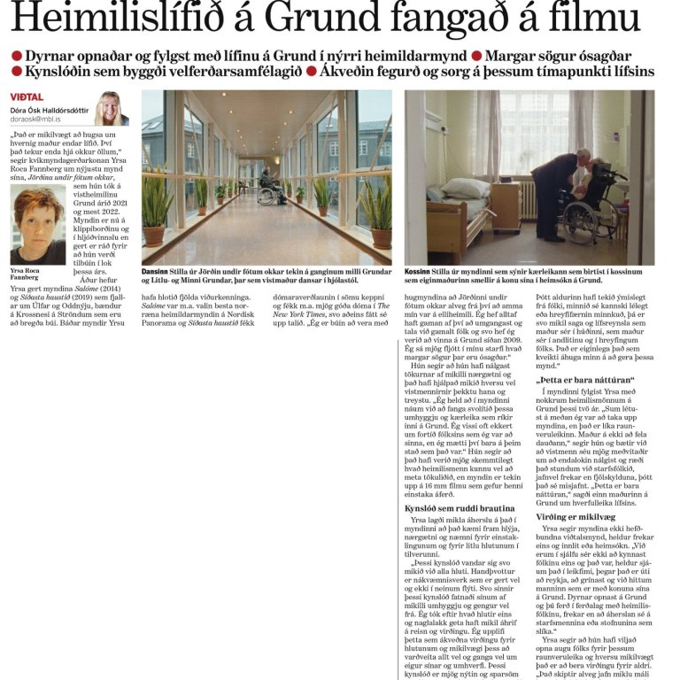 Heimildarmynd eftir starfsmann Grundar
